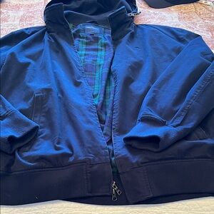 Brooks Brothers Dark Blue Jacket  with Flannel Black watch Plaid Lining